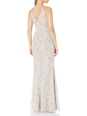 Women's Helen Sleeveless Surplice Wrap Top Lace Gown