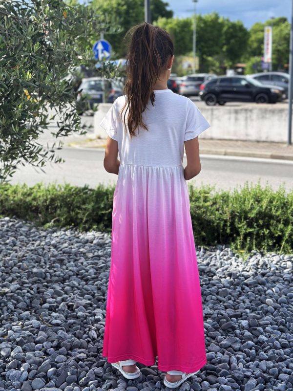 Girls Maxi Dress Long/Short Sleeve Casual Holiday Dress with Pockets for 5-13 Years