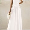 Women's Maxi Sundress Casual Summer 2025 Sleeveless Asymmetrical Drop Waist Patchwork Long Flowy Tank Dresses