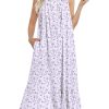 Women's Nightgowns Long Sleeveless Night gown with Pockets Soft Ladies Nightdress