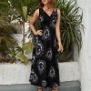 Goat Print Occult Eye Themes Devil Womens Casual Sleeveless Dress Maxi Long Beach Dress Sundress