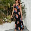 Trans Flag Saturn Human Rights LGBTQ Womens Casual Sleeveless Dress Maxi Long Beach Dress Sundress