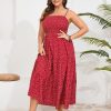 Women's Plus Size Summer Maxi Dress Sleeveless Spaghetti Strap Smocked Casual Boho Tiered Long Beach Sun Dresses