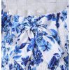 Girl's Summer Floral Bow Front Puff Sleeve Dress Shirred Tiered Ruffle Hem A Line Long Dress