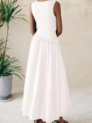 Women's Maxi Sundress Casual Summer 2025 Sleeveless Asymmetrical Drop Waist Patchwork Long Flowy Tank Dresses