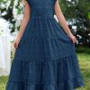 Girls Maxi Dress Ruffle Sleeve Swiss Dot A Line Tiered Flowy Casual Party Dresses with Pockets for 6-12 Y