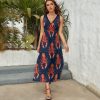 Red Lobster Printed Womens Casual Sleeveless Dress Maxi Long Beach Dress Sundress