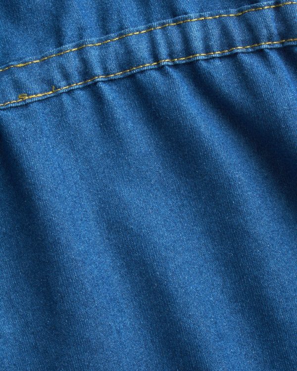 Girls' Belted Denim Dress – Durable Collar Button Up Jean Dress for Girls (Sizes: 7-16)