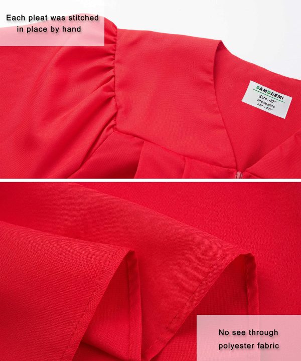 Unisex Adult Matte Graduation Gown Only, for High School, Bachelor, Choir Robes, Pulpit Robe, Pastor and Halloween
